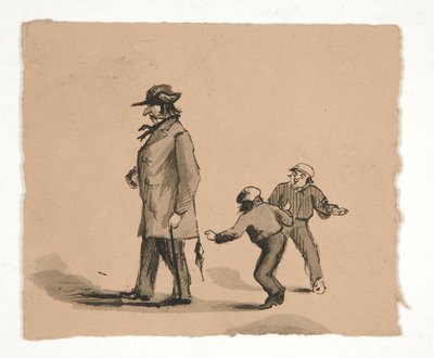 Mand går med to drenge af Edwin Austin Abbey