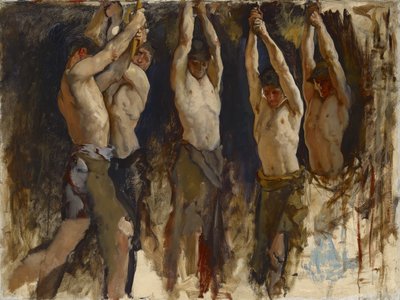Men at an Ambolt, studie for The Spirit of Vulcan, ca. 1904-8 af Edwin Austin Abbey
