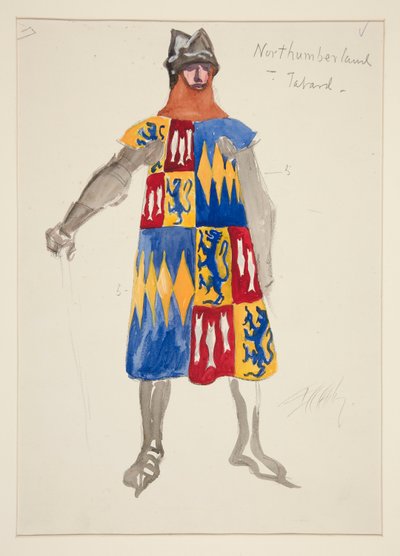 Northumberland - Tabard, kostumeskitse til Henry Irving af Edwin Austin Abbey