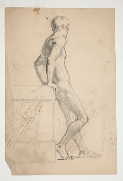 Studie af nøgen mandlig figur, livsklasse af Edwin Austin Abbey
