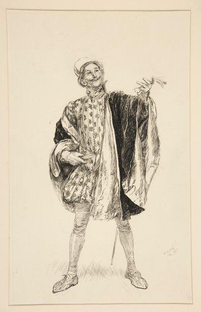 Petruchio, fra 1. akt, Scene II, Taming of the Shrew af Edwin Austin Abbey