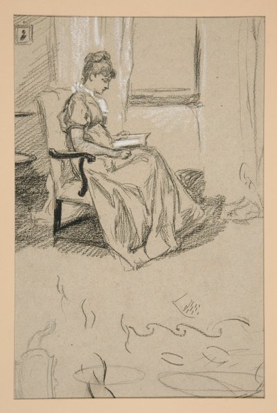 Portræt af Mrs. Abbey, læser af Edwin Austin Abbey