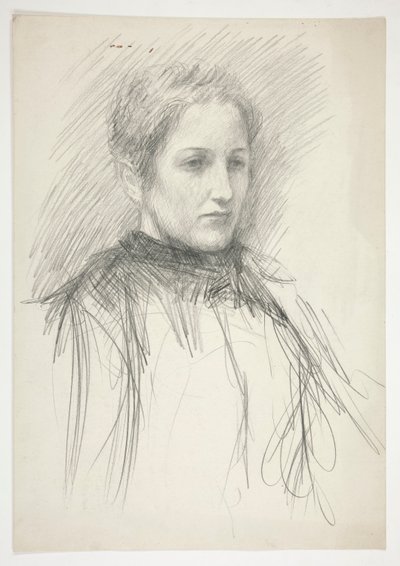 Portræt af en ung fru Abbey (?) af Edwin Austin Abbey