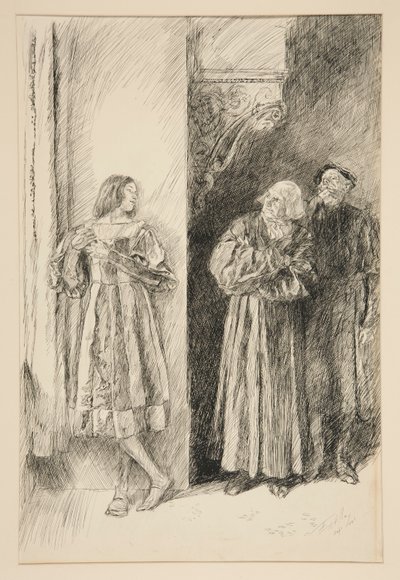Proteus og Antonio, fra 1. akt, scene iii, Two Gentlemen of Verona af Edwin Austin Abbey