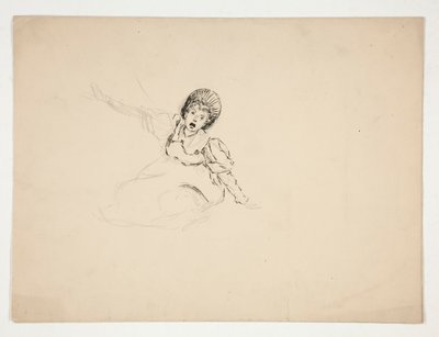 Skrigende kvinde (studie for .3439), sketch til The Lay of the Lobster af Edwin Austin Abbey