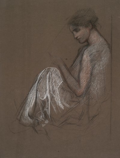 Siddende kvindefigur. af Edwin Austin Abbey