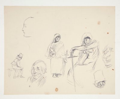 Ark med figurstudier af Edwin Austin Abbey