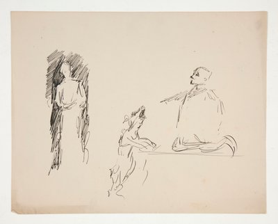 Ark med figurstudier af Edwin Austin Abbey