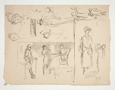 Ark med figurstudier af Edwin Austin Abbey