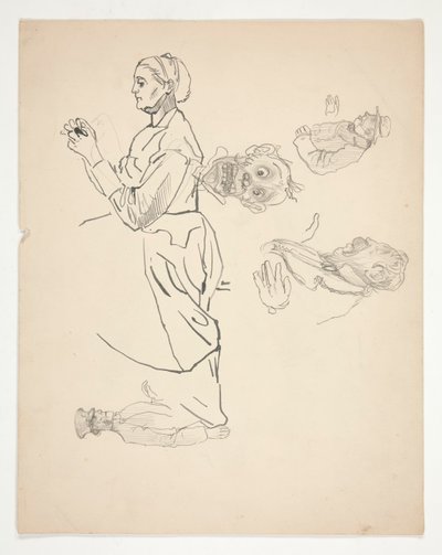 Ark med undersøgelser af Edwin Austin Abbey