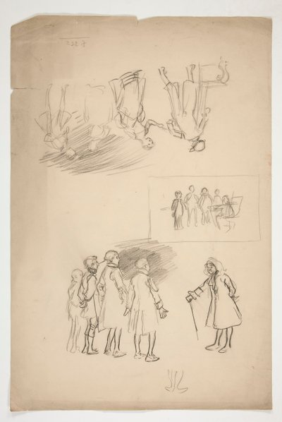 Ark med undersøgelser af Edwin Austin Abbey