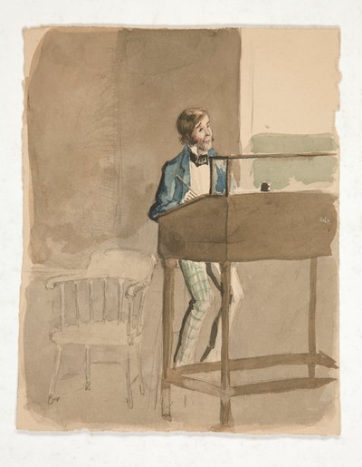 Skitse til Charles Dickens af Edwin Austin Abbey
