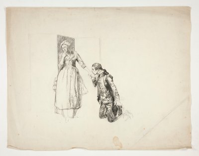 Skitse til Oliver Goldsmith af Edwin Austin Abbey