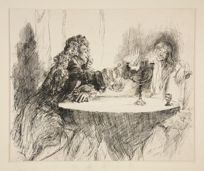 Skitse til The Noble Patron af Edwin Austin Abbey