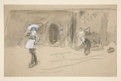 Skitse til en illustration til Selections from the Poetry of Robert Herrick (bog udgivet af Harper i 1882, tidligere udgivet i Harper af Edwin Austin Abbey