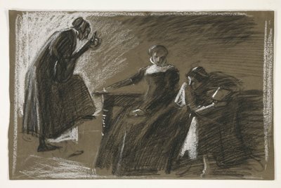 Skitse til et uidentificeret Shakespeare-skuespil af Edwin Austin Abbey
