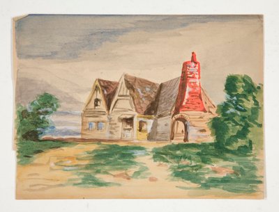 Skitse af et landsted af Edwin Austin Abbey