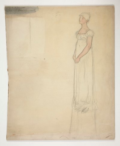 Skitse af en kvinde - kostumestudie til et teaterstykke? af Edwin Austin Abbey