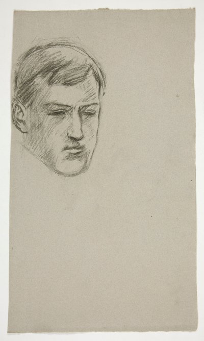 Skitse af en ung mand (uidentificeret sitter) af Edwin Austin Abbey