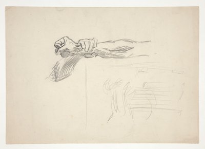 Skitse af to arme i kamp af Edwin Austin Abbey