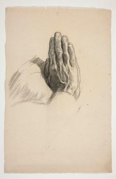 Skitse af to hænder, foldet i bøn af Edwin Austin Abbey