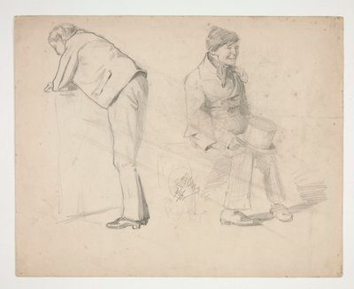 Skitse af to mænd - uidentificeret illustration af Edwin Austin Abbey