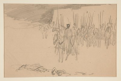 Soldat til hest - (uidentificeret illustration) af Edwin Austin Abbey