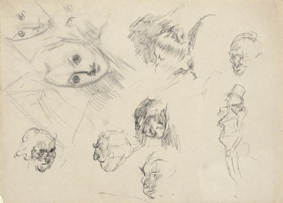 Studier af hoveder af Edwin Austin Abbey