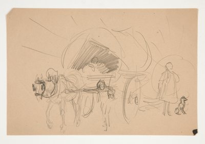 Studie til .1201 - illustration til Oliver Goldsmith af Edwin Austin Abbey