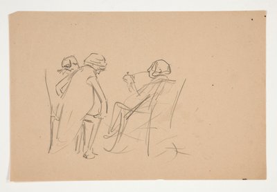 Studie til .1207 - illustration til Oliver Goldsmith af Edwin Austin Abbey