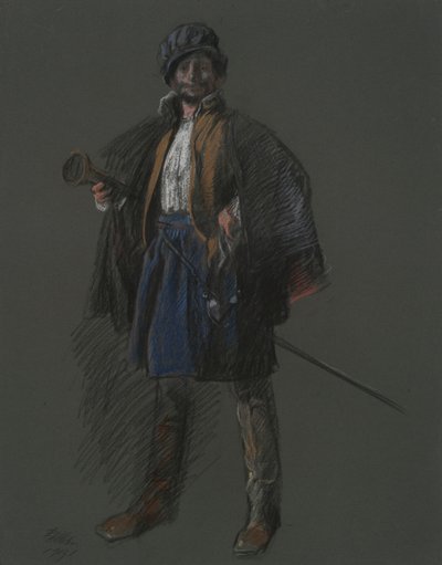 Studie for Apotheosis of Pa.: Hudson (?) af Edwin Austin Abbey
