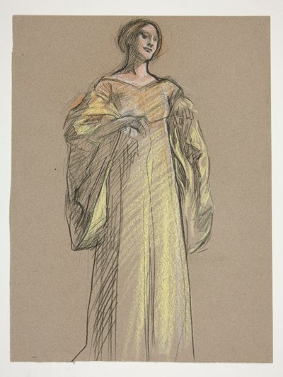 Studie for Fiametta af Edwin Austin Abbey