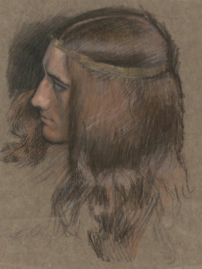 Studie for leder af Hamlet i Hamlet. af Edwin Austin Abbey