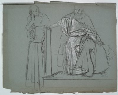 Studie for King og ledsagere i Hamlet af Edwin Austin Abbey