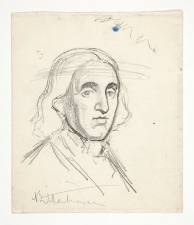 Studie for Rittenhouse: skitse til vægmaleri til statshovedbygningen i Harrisburg, Pennsylvania, 1902-1911 (komplet af John Singer Sargent) af Edwin Austin Abbey