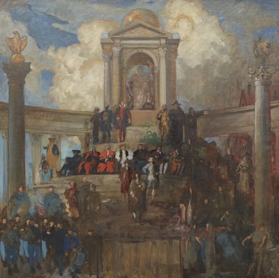 Undersøgelse for The Apotheosis of Pennsylvania for Repræsentanternes Hus, ca. 1902-11 af Edwin Austin Abbey