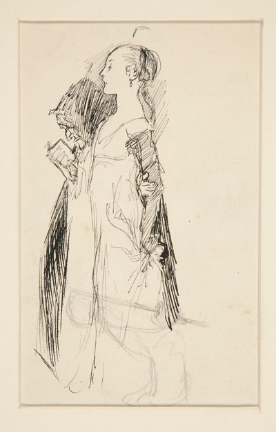 Studie for The Education of Isabella (oliemaleri) af Edwin Austin Abbey