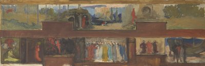 Studie for The Quest and Achievement of the Holy Grail, Book Delivery Room, Boston Public Library af Edwin Austin Abbey