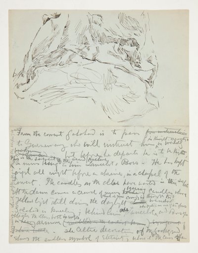 Studie til The Quest of the Holy Grail (serie på femten malerier til Boston Public Library, afsluttet i 1901): undersøgelse af draperi af Edwin Austin Abbey