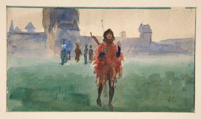 Study for Wandering Minstrel (oliemaleri) af Edwin Austin Abbey
