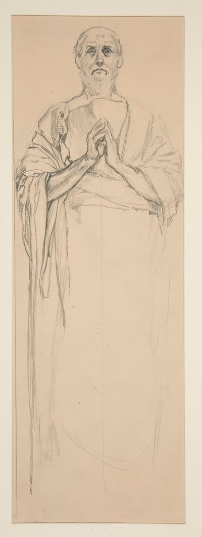 Studie til et farvet glasvindue, der forestiller St. Peter, Paris af Edwin Austin Abbey