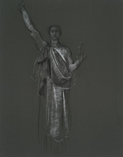 Studie for allegorisk kunstfigur, rondel i rotunden i Pennsylvania State Capitol Building, Harrisburg, 1902-1911 af Edwin Austin Abbey