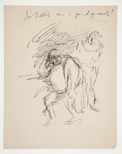 Studie til et uidentificeret Shakespeare-skuespil, muligvis Falstaff af Edwin Austin Abbey