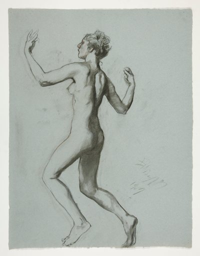 Undersøgelse for figur 10 om morgenen af Edwin Austin Abbey