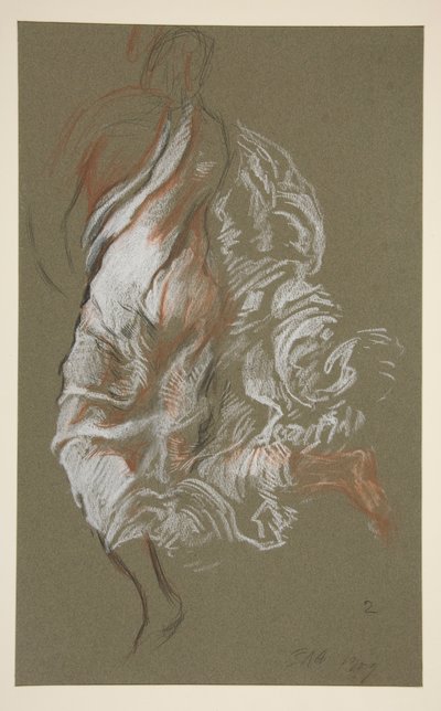 Undersøgelse for figur af 14:00 in af Edwin Austin Abbey