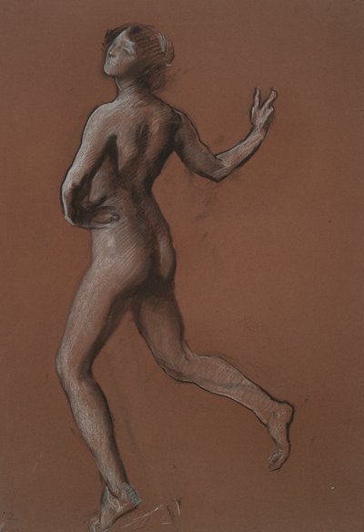 Undersøgelse for figur af 14:00 in af Edwin Austin Abbey