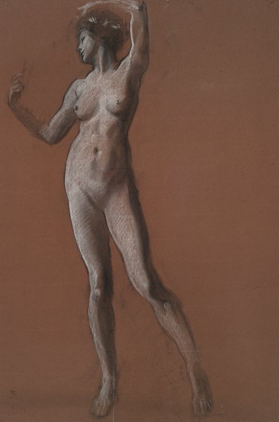 Undersøgelse for figur af 3 pm for af Edwin Austin Abbey