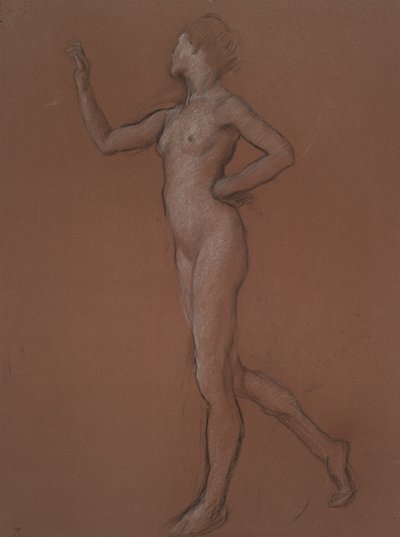 Undersøgelse for figur af 7 am for af Edwin Austin Abbey