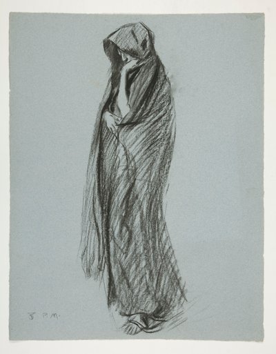 Undersøgelse for figur af 8 pm in af Edwin Austin Abbey