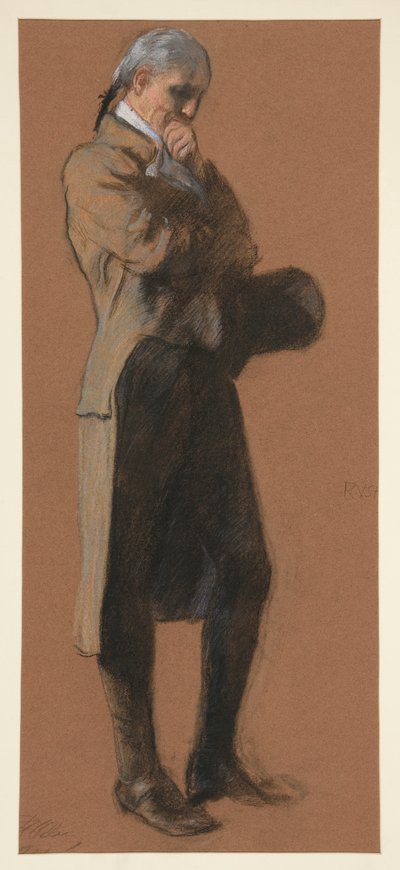 Undersøgelse for figur af Dr. Benjamin Rush, i af Edwin Austin Abbey